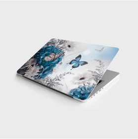 Resim Laptop Sticker Bilgisayar Notebook Pc Kaplama Etiketi Mavi Kelebek Çiçek 