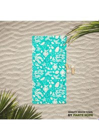 Resim Marte Home Datça - Turkuaz Okyanus Desen Baskılı Plaj Havlusu Turkuaz 
