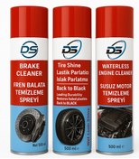 Resim Susuz Motor Temizleyici + Lastik Parlatıcı + Fren Balata Spreyi 