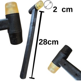 Resim Vidalı Kauçuk & Plastik Tokmak Çekiç (Çap: 2 cm Uz:28 Cm) 