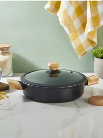 Resim Auris 22 Cm Basık Tencere Siyah 