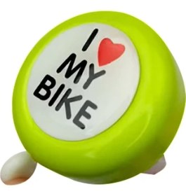 Resim Plus I Love My Bike Metal Sağlam Bisiklet Zili Yeşil 