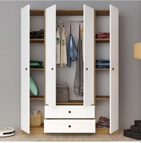 Resim Ferniso Mobilya 4 Kapak 2 Çekmeceli Beyaz Gardrop Ud-beyaz 