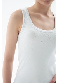 Resim Fashion Friends Taşlı Kadın Atlet 26y0486k1 Beyaz 