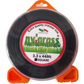 Resim Nylgrass Siyah 4 Köşe Tırpan Misinası 3.3mm 44 Metre Yüksek Kaliteli 