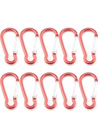 Resim Xindoker Alüminyum Alpinizm Kanca 5 Numara Kalebük Şekli 10 Adet Kırmızı Dış Mekan Çadır Balıkçılık Tuvalet Çantası Askı Kolu 