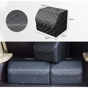 Resim Dancemonkey Cbtx Araba Bagajı Katlanabilir Saklama Kutusu, Eşkenar Dörtgen Izgara Küçük Boyut: 33 X 32 X 30cm Siyah Kullanışlı Depolama Çözümü 