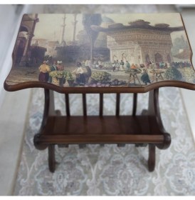 Resim Ahşap Mdf Sehpa Gazetelik Me cm ualık 55 cm Baskısı Üçüncü Ahmet Çeşmesi 1 Adet 