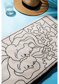 Resim Dijital Baskı Plaj Deniz Havlusu İkizler Burcu Desenli Peştamal Hvl0050 Renkli 