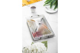 Resim EW's Kitchenware Akrilik Barok Füme 6 Bölmeli Tek Kapaklı Büyük Kahvaltılık 