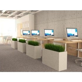 Resim Nuano Consept Dikdörtgen Serisi Köşeli Saksı Koyu Gri 100x30x40 