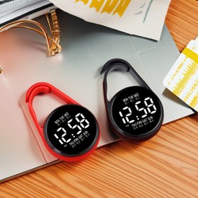 Resim 1 Adet LED Dijital Saat & Anahtarlık, Minimalist Analog-Siz Tasarım, Kolay Okunabilir Ekran, Kompakt Hafif Kasa - Pille Çalışan Gençler ve Yetişkinler İçin - Günlük Gereç (Kırmızı/Siyah/Diğer Renkler Mevcut) - Gençler ve Genç Yetişkinler İçin Mükemmel Hediye, Taşınabilir Zaman Ölçer, Modern Aksesuar, Kaliteli İşçilik 