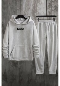 Resim Uyguntarz Unisex Nasa Baskılı Eşofman Takımı Gri 