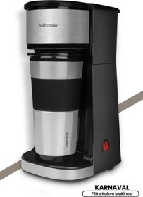 Resim Goldmaster Karnaval 750 Watt Paslanmaz Termos Bardaklı Kişisel Filtre Kahve Makinesi 