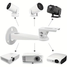 Resim 2'si 1 Arada Projeksiyon ve Kamera Duvar Montaj Braketi – HY300PRO, Hikvision, Dahua ve Diğerleri ile Uyumlu, 1/4" Vida, Ayarlanabilir Açı, Dayanıklı, Kolay Kurulum, Ev, Ofis veya Dış Mekan Kullanımı İçin İdeal 
