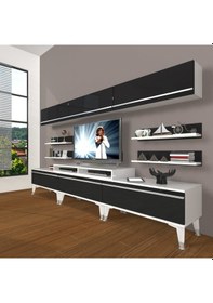 Resim Decoraktiv Ekoflex 8y Mdf Silver Tv Ünitesi Tv Sehpası Beyaz - Siyah 