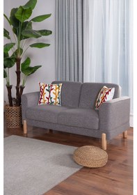 Resim Kilim Mobilya Bohera Bohem Koltuk İki Kişilik Koltuk Gri Gri 