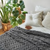 Resim CHUNKY ANTRASİT YATAK ÖRTÜSÜ 