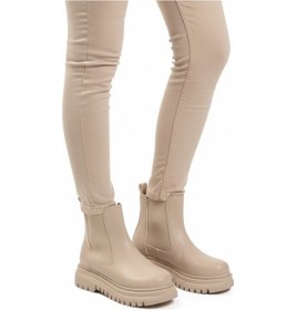 Resim Bej Cilt Kürklü Kolay Giyilebilir Kaymaz Kadın Chelsea Bot 473093 Z Bej Cilt 