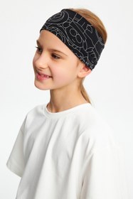 Resim Babygiz Kız Pamuklu Penye, Kaymaz, Terletmez, Ultra Hafif, Esnek Desenli Saç Bandı Bandana 