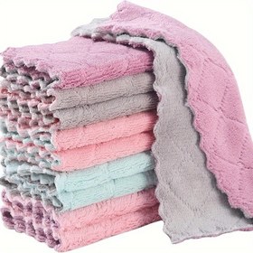 Resim 10 Adet Premium Mikrofiber Mutfak Havluları, Çok Yönlü, Süper Emici Bulaşık Bezleri, Ev Temizliği, Mutfak ve Banyo Kullanımı için 