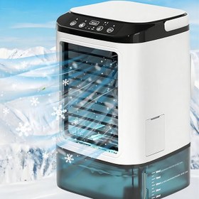 Resim 1 adet Taşınabilir Su Soğutmalı Mini Klima, Yaz Nemlendirici ve Soğutma Fanı, USB Süper Büyük Tank, Buz Kutusu, Kişisel Ev ve Açık Kamp Kullanımı, 36V veya Altı Voltaj, Pilsiz, Verimlilik Derecesi Kılavuza Bakınız 