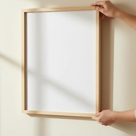 Resim Fark Tanıtım Premium Masif Çam Çerçeve - 3mm MDF Arkalık - 500 Mikron Kırılmaz Şeffaf PVC Ön Koruma - Şık ve Dayanıklı Duvar Ahşap Çerçevesi (Ham, 21cm x 30cm) 