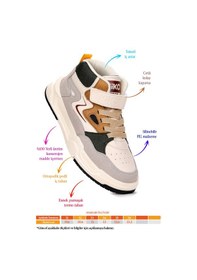 Resim Kiko Kids Hayka-3 Cırtlı Erkek Çocuk Spor Ayakkabı Krem - Haki Krem - Haki 