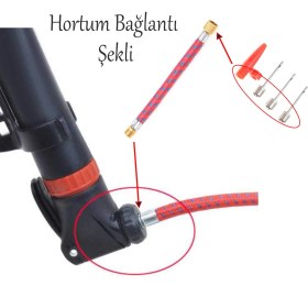 Resim Metal Plastik Pompa Ucu Iğne Seti 5'li Hortum Bağlantılı Bisiklet Top Yat Şambrel Teker Şişirme Jakı 
