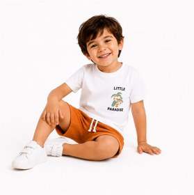 Resim Tucankids Baskılı Erkek Çocuk İkili Takım Beyaz Kiremit Kiremit - Beyaz 