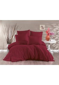 Resim Vionetta Ranforce % 100 Pamuk Bordo 2 Yastıklı Tek Kişilik Nevresim Takımı Bordo 