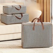 Resim Kolay Taşıma ve Saklama için Büyük Kapasiteli Houndstooth Depolama Çantaları - Giysiler, Yorganlar ve Hareketler için Katlanabilir Düzenleyici, Dikişsiz Kumaş, Çok Renkli Paket, Bagaj Düzenleyici|Houndstooth Deseni|Dikişsiz Kumaş Çantaları 
