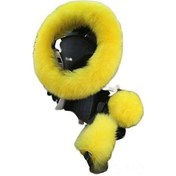 Resim Suofeng Kışlık Gerçek Yün Direksiyon Kılıfı - Yumuşak, Sıcak Ve Kaymaz Sarı 