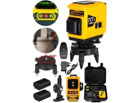 Resim Graizer Alman 128 Vf 12 Köşe Otomatik Hizalama Lazer Metre 360 Derece Yatay Dikey Çapraz Kumandalı Çantalı 