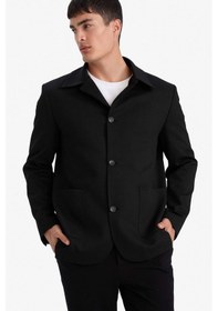 Resim Defacto Regular Fit Polo Yaka Blazer Ceket G3832ax25wnbk27 Siyah-bk27 