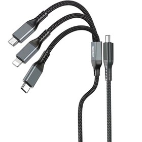 Resim Go Des GD-UC617 3in1 Type-C to Lightning - Type-C - Micro USB Ultra Hızlı PD Şarj Kablosu 100W 1.2M - Siyah 
