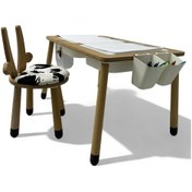 Resim Kumaşlı Aktivite Masa Ve 2'li Sandalye Seti - 4 Çok Renkli 