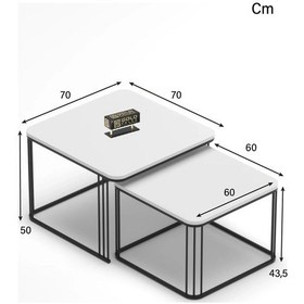 Resim Uslucan Alışveriş Orta Sehpa İkili Alize Beyaz Çok Renkli 