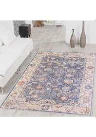 Resim Eliana Home Baskılı, Yıkanabilir Kaymaz Taban Salon Halısı Eli1484 Mavi 