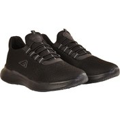Resim Erkek Casual Rahat Konforlu Bağcıklı Spor Ayakkabı Fileli Terletmez Yüksek Taban Sneaker Siyah 