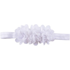 Resim bba new trend 2 Adet Bebek Bandanası,beyaz Ve Pembe,çiçekli Elastik Saç Bandı 
