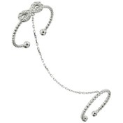 Resim Sonsuzluk Figürlü Gümüş Zincirli Çift Yüzük - Y019101 