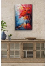 Resim Kırmızı Sonbahar Yağlı Kanvas Tablo 