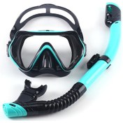 Resim Yuntech01 Yüksek Kaliteli Tam Kuru Dalış Maskesi Ve Nefes Borusu Seti - Geniş Görüş Açılı Siyah - Yeşil 
