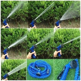 Resim MAGIC HOSE 30 Metre Uzayan Araç Yıkama Bahçe Sulama Hortumu 7 Fonksiyonlu Başlık Tabanca 