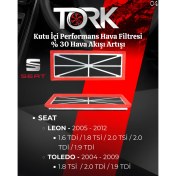 Resim Seat Leon- Toledo (1.6 Tdi̇-1.9 Tdi̇-2.0 Tdi̇)Performans Hava Filtresi-(%30 Hava Akış Artışı) 