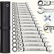 Resim Father's Day Yükseltme Çok Fonksiyonlu Cırcır Anahtarı, 7mm Çift Yön Tork Endüstriyel 12 Diş Tasarımı, Dayanıklı Krom Vanadyum Çelik Malzeme, Ergonomik Saplı Ev Tamir Aletleri, Arabalar ve Yelkenli Onarımlar İçin Uygun 