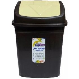 Resim 10LT Kahverengi Mutfak ve Ofis Çöp Kovası, Şık ve Kullanışlı Tasarım 