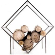 Resim Regal Metal Odun Rafı Şömine Odunluğu 