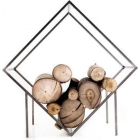 Resim Regal Metal Odun Rafı Şömine Odunluğu 
